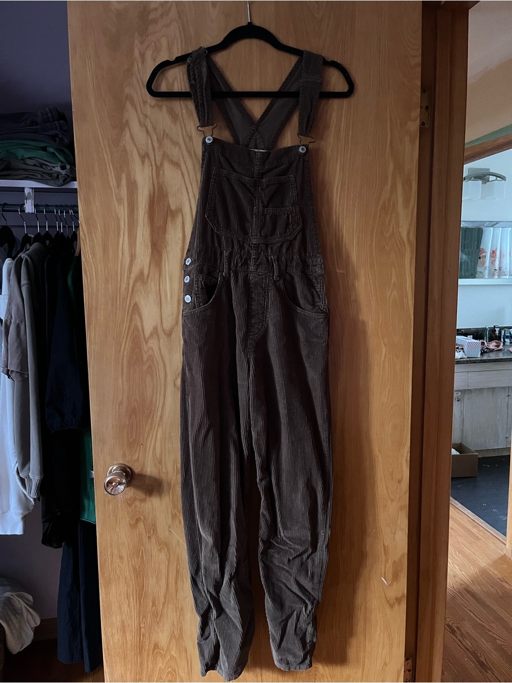 Free People Brown Corduroy Overalls
